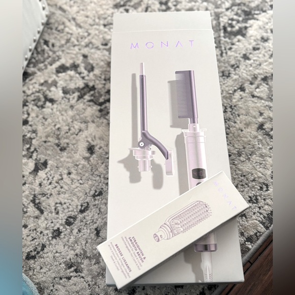 MONAT SLEEK & CURLED INTERCHANGEABLE HOT COMB & ROD STRAIGHTEN + SMOOTH BRUSH - Picture 1 of 11